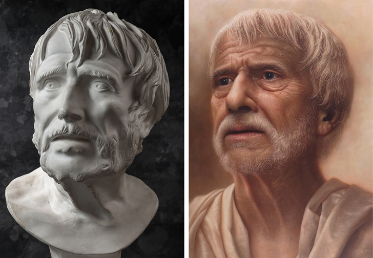 Художник показва как биха изглеждали хората в известни скулптури и картини в реалния живот