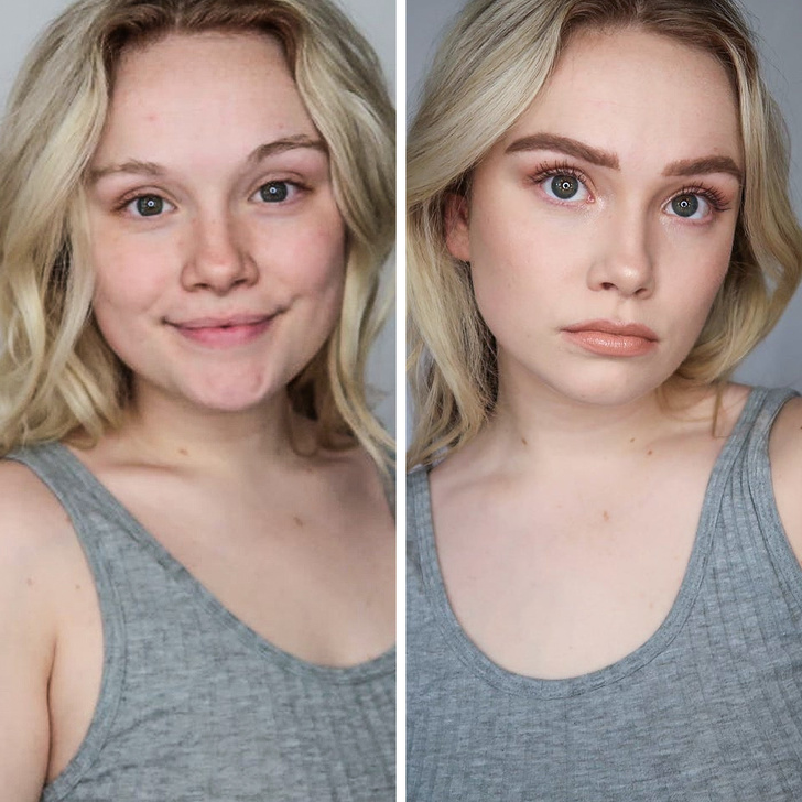 15+ момичета преди и след нанасяне на естествен грим